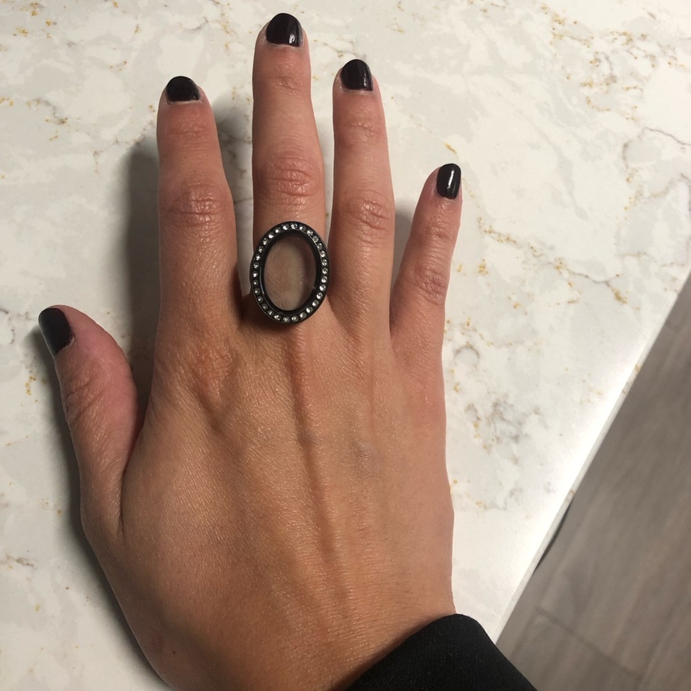 Black locket ring
